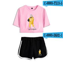 Load image into Gallery viewer, Women Two Piece Set Shorts And T-shirt Clothes