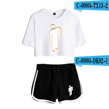 Load image into Gallery viewer, Women Two Piece Set Shorts And T-shirt Clothes